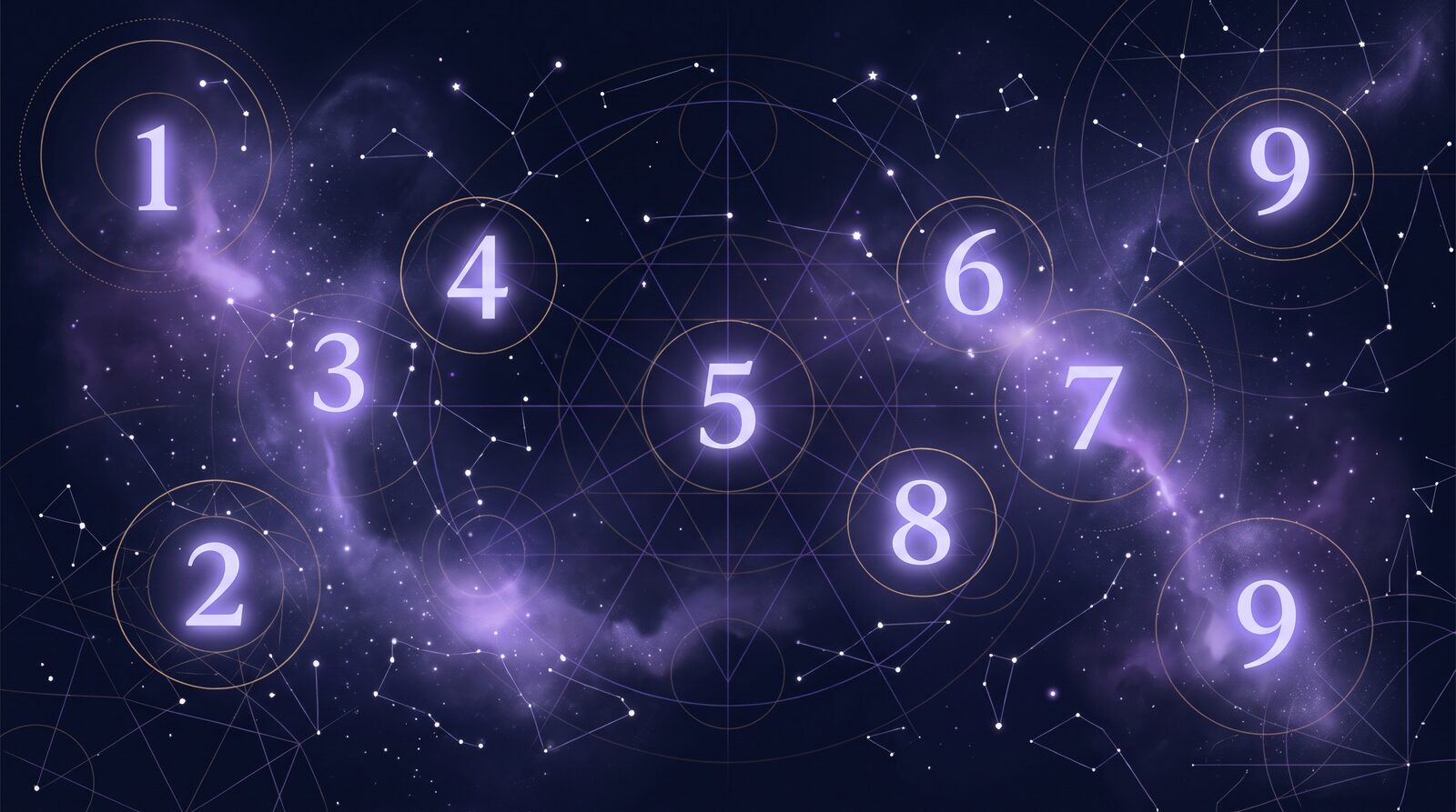 Abstract mystical visualization of numbers and mathematical patterns